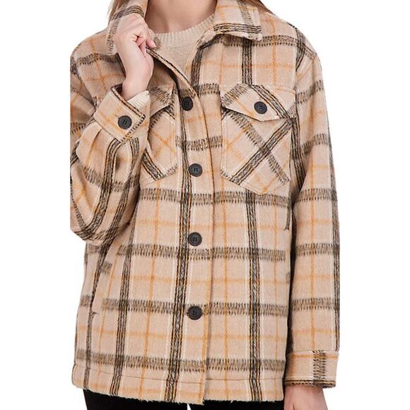 Sebby Plaid Shacket, Women's Medium - Picture 4 of 5